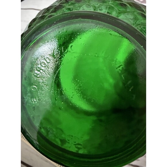 Vintage E. O. Brody Co. Forest Green Fish Scale Glass Vase Bowl 4” - Picture 6 of 10